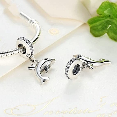 Kadınlar İçin Rodyum Kaplamalı 14K Altın Dokulu Baykuş Charm Boncuk Kolye