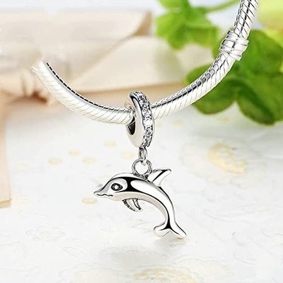 Kadınlar İçin Rodyum Kaplamalı 14K Altın Dokulu Baykuş Charm Boncuk Kolye