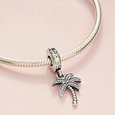 Inspired Silver - Kübik Zirkon Takılı Bileklik için Gümüş Kişiye Özel Charm