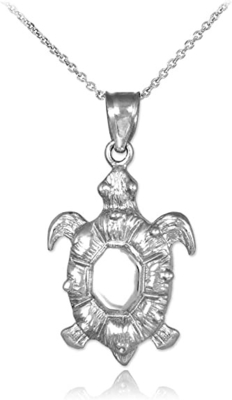 Boma Jewelry Gümüş Deniz Kaplumbağası Hayvan Uçlu Kolye, 18 İnç