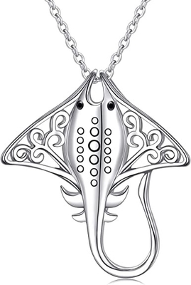 Bayan ağacı 925 Ayar Gümüş Vatoz Kolye Manta Ray Kaplumbağa Yunus Charm