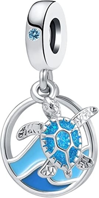 LuxglitterLin Tropikal Okyanus Yaşamı Charm Deniz Kaplumbağası Denizyıldızı Emaye Dangle Boncuk Avrupa için