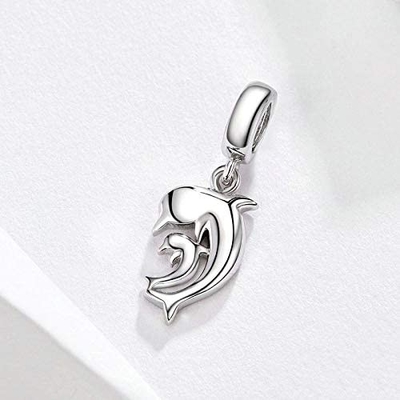 Boncuk Kolye 925 Gümüş Charm Kaplumbağa Charm Denizkızı Boncuk Kabuk Charm Şanslı Deniz Kaplumbağası Bilezikler için Dangle
