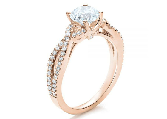 Pençe Ayarlı 18 Ayar Rose Gold Yüzük 0.8ct GH VS1 GIA Pırlantalı