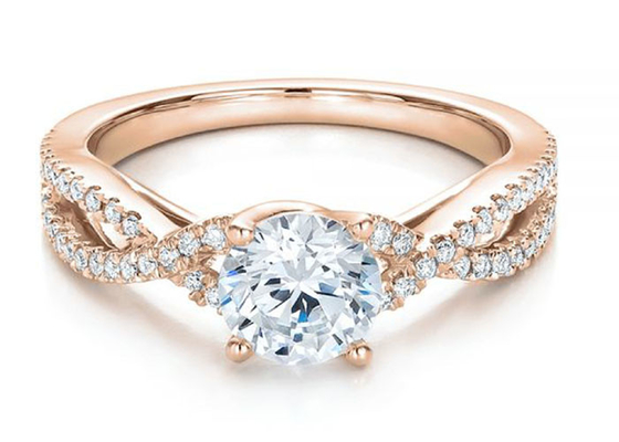 Pençe Ayarlı 18 Ayar Rose Gold Yüzük 0.8ct GH VS1 GIA Pırlantalı