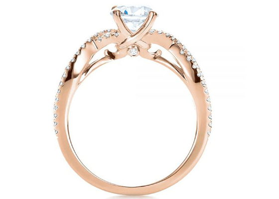 Pençe Ayarlı 18 Ayar Rose Gold Yüzük 0.8ct GH VS1 GIA Pırlantalı