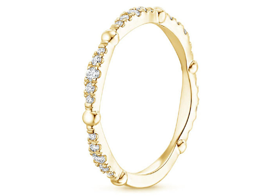 Pave Full Diamond 14K Sarı Altın Takı 0.67ct G-H VS1 Berraklık