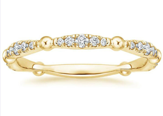 Pave Full Diamond 14K Sarı Altın Takı 0.67ct G-H VS1 Berraklık