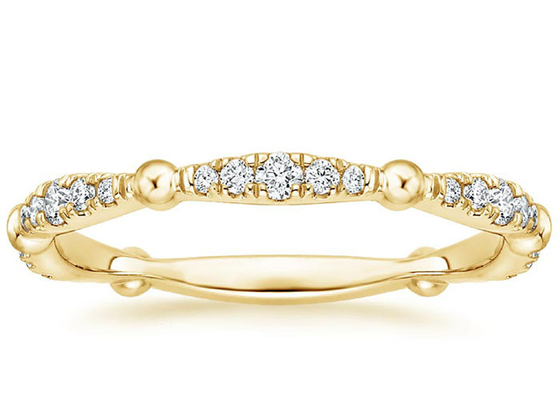 Pave Full Diamond 14K Sarı Altın Takı 0.67ct G-H VS1 Berraklık
