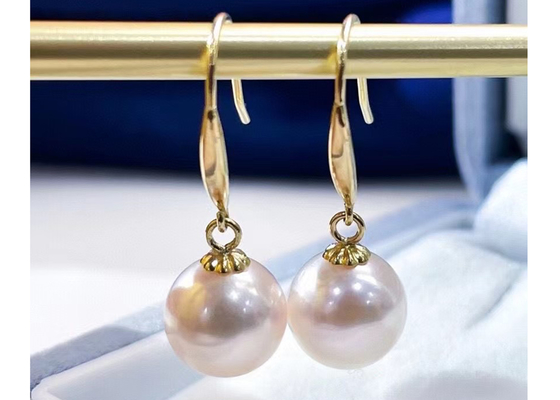 OEM Yuvarlak İnci Küpe, Düğün 9-9.5MM Boyut için Klasik İnci Dangle Küpe