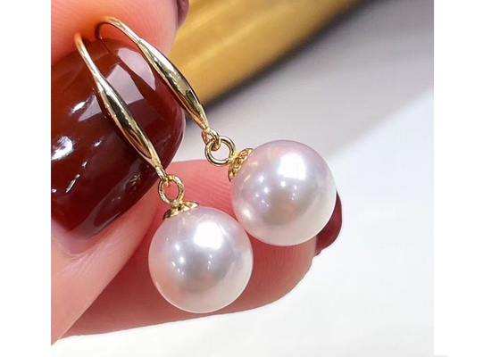 OEM Yuvarlak İnci Küpe, Düğün 9-9.5MM Boyut için Klasik İnci Dangle Küpe