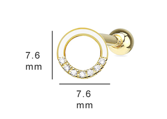 0.126ct 14k Altın Pırlanta Kıkırdak Küpeler, 14pcs Piercing sarmal küpeler OEM