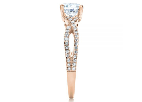 0.8ct Doğal Pırlanta Alyans 6.0MM Boyut OEM ODM