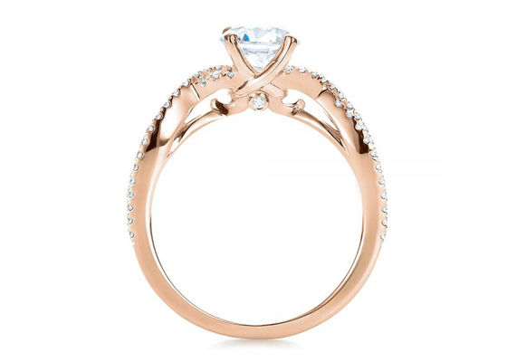 0.8ct Doğal Pırlanta Alyans 6.0MM Boyut OEM ODM