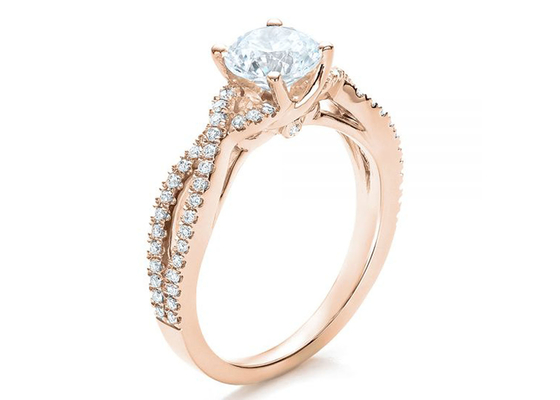 0.8ct Doğal Pırlanta Alyans 6.0MM Boyut OEM ODM