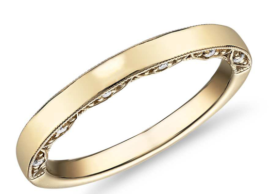 0.12ct Tiny 14K Sarı Altın Takı, Sarı Altın Pırlanta Alyanslar EX Cut ODM