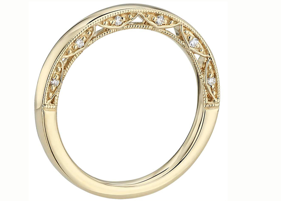 0.12ct Tiny 14K Sarı Altın Takı, Sarı Altın Pırlanta Alyanslar EX Cut ODM