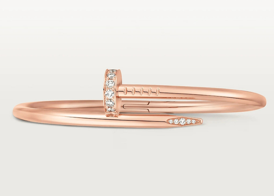 0.59ct 18K Som Altın Mücevherat Gül Altın Bileklik 3.5mm genişlik ODM
