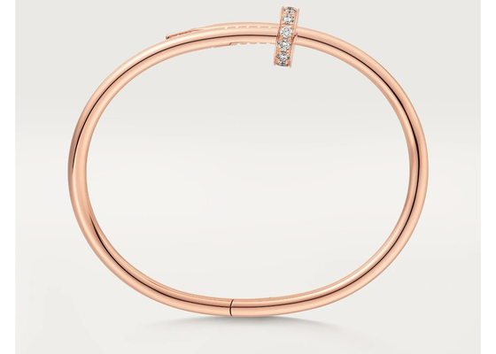 0.59ct 18K Som Altın Mücevherat Gül Altın Bileklik 3.5mm genişlik ODM