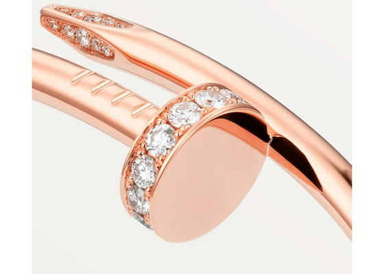 0.59ct 18K Som Altın Mücevherat Gül Altın Bileklik 3.5mm genişlik ODM