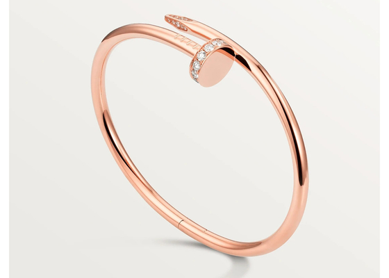 0.59ct 18K Som Altın Mücevherat Gül Altın Bileklik 3.5mm genişlik ODM