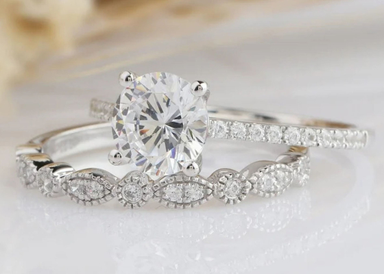 18K Beyaz Altın Pırlanta Alyans 1.25CT 6.5mm ODM