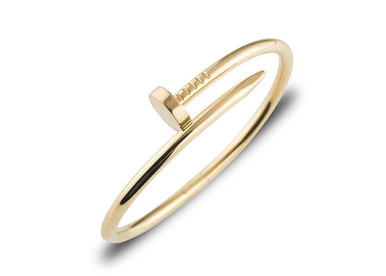 Genişlik 3.5mm 18k Sarı Altın Bileklik, Nişan için Juste Un Clou Bileklik