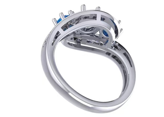 0.8 Karat Doğal Mavi Topaz Yüzük Prong Nişan için Ayar Tipi