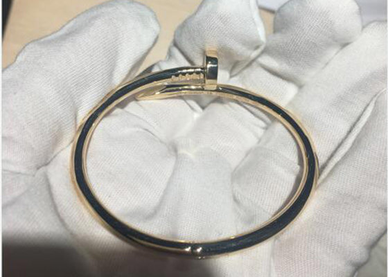 Genişlik 3.5mm 18k Sarı Altın Bileklik, Nişan için Juste Un Clou Bileklik