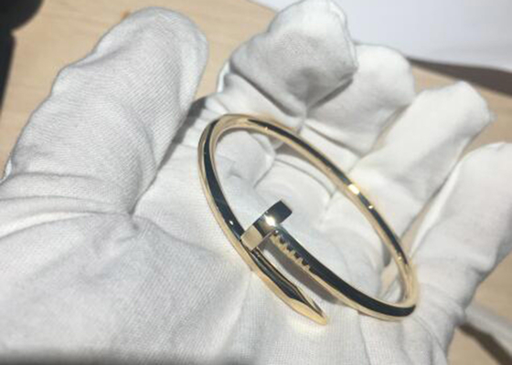 Genişlik 3.5mm 18k Sarı Altın Bileklik, Nişan için Juste Un Clou Bileklik