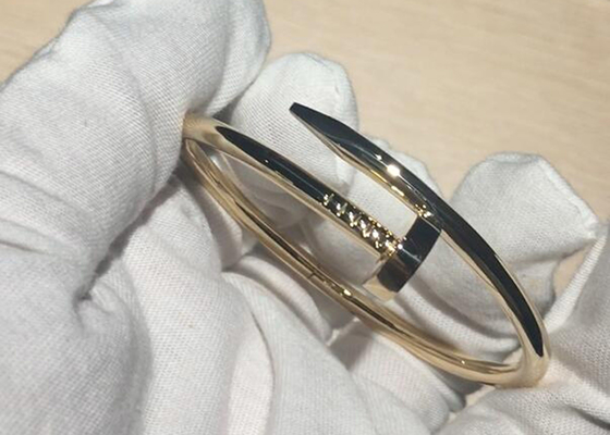 Genişlik 3.5mm 18k Sarı Altın Bileklik, Nişan için Juste Un Clou Bileklik