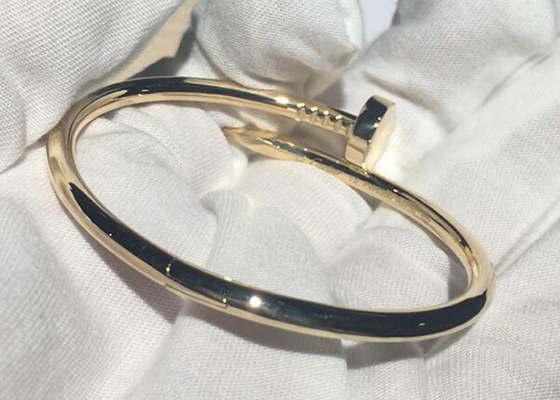 Genişlik 3.5mm 18k Sarı Altın Bileklik, Nişan için Juste Un Clou Bileklik