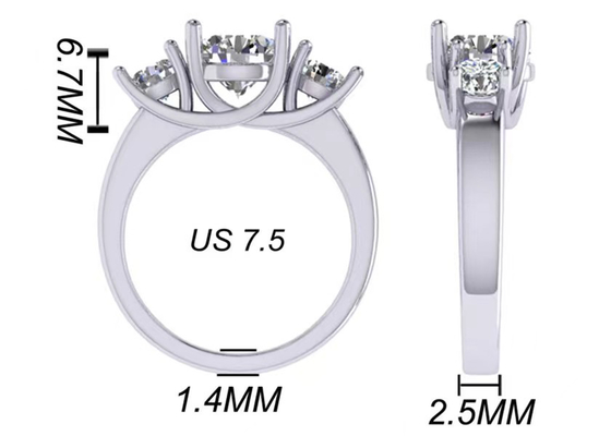 Yuvarlak Kesim 14 Ayar Som Altın Mücevher Beyaz Altın Rengi Kaplama 2.21g Ağırlık 8.4×5.05mm