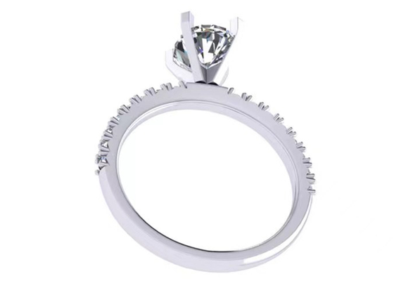 Yuvarlak Kesim 1.5 Karat Oval Pırlanta Yüzük 2.45g Ağırlık OV8 × 6MM Nişan İçin Boyut