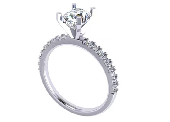 Yuvarlak Kesim 1.5 Karat Oval Pırlanta Yüzük 2.45g Ağırlık OV8 × 6MM Nişan İçin Boyut