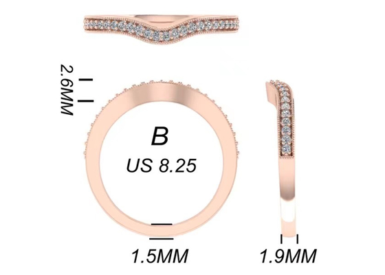 0.8 ayar 14K Som Altın Mücevherat, gül altın nişan yüzüğü seti RA5.6×4.5MM