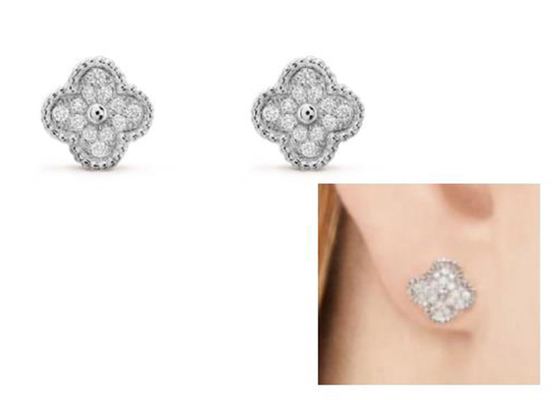 0.24ct 18k Altın Pırlanta Küpeler, 10mm Pırlanta Kulak Çivileri 2.37g Ağırlık