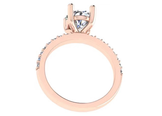 Armut Kesim 18 Ayar Pembe Altın Alyans Nişan için 10.67x7.23x4.1mm