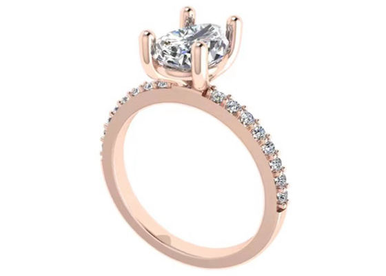 Armut Kesim 18 Ayar Pembe Altın Alyans Nişan için 10.67x7.23x4.1mm