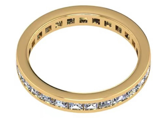 27pcs Pırlanta 18K Rose Gold Yüzük 2.0 × 1.5MM OEM ODM Hediye İçin