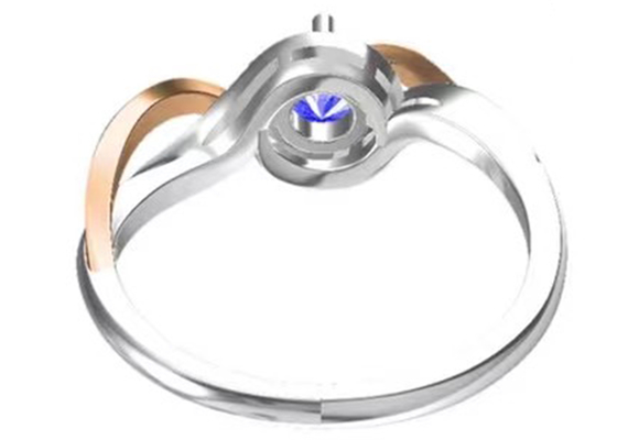 Tanzanit Takı 14K Som Altın Mücevher Çapraz Bantlar RD6.4MM Ana Taş