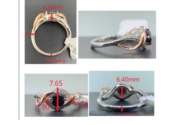Tanzanit Takı 14K Som Altın Mücevher Çapraz Bantlar RD6.4MM Ana Taş