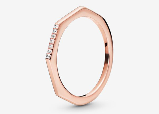Çok Yönlü Rose Gold Clicker, gerçek elmas nişan yüzükleri 1.2mm × 8mm Boyut