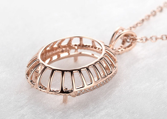 Oval Şekil Yarı Montaj Takı Kolye 10×14mm 2.7g Ağırlık Çatalı Ayar Tipi