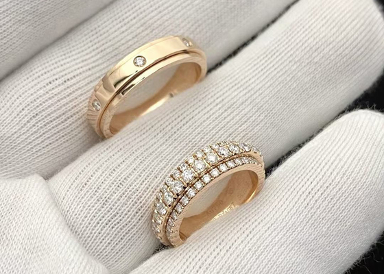OEM 2.84ct 18k Sarı Altın Nişan Yüzüğü 32pcs 92pcs 3.20g Ağırlık