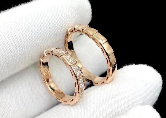 0.41ct Serpenti Viper Yüzük, 18K Doğal Pırlanta Yüzük Genişlik 4mm