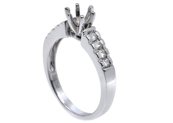0.2ct 8pcs Yarı Dağı Pırlanta Yüzük 14K Beyaz Altın Malzeme Hediye için ODM