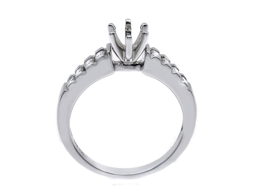 0.2ct 8pcs Yarı Dağı Pırlanta Yüzük 14K Beyaz Altın Malzeme Hediye için ODM