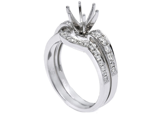 OEM Yarı Montaj Yüzük Ayarları, 0.18ct 1.5mm Doğal Pırlanta Yüzük
