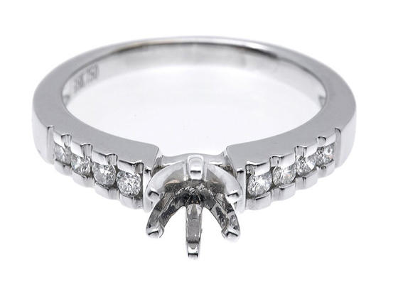 0.2ct 8pcs Yarı Dağı Pırlanta Yüzük 14K Beyaz Altın Malzeme Hediye için ODM